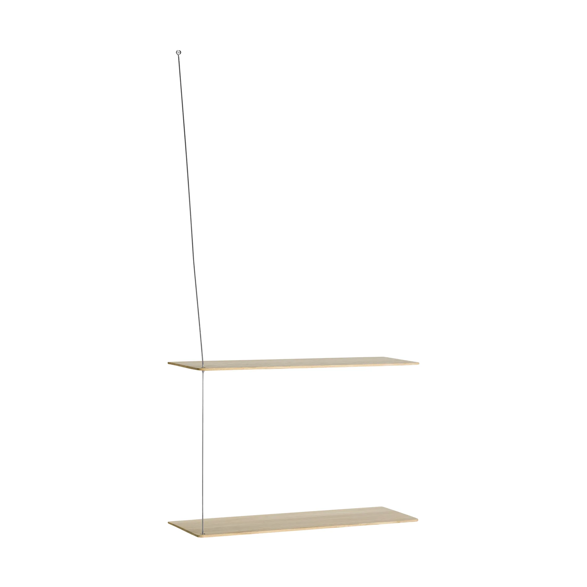 Stedge hylde, Hvidpigmenteret eg-børstet stål, 60 cm, 2 hylder Woud