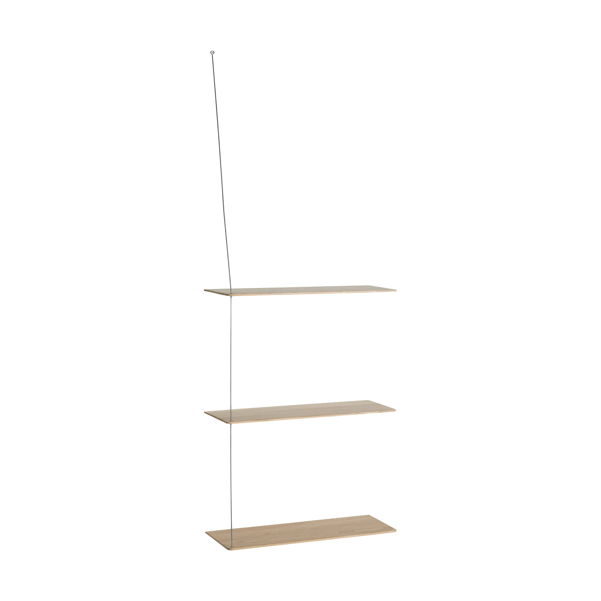 Stedge hylde, Hvidpigmenteret eg-børstet stål, 60 cm, 3 hylder Woud