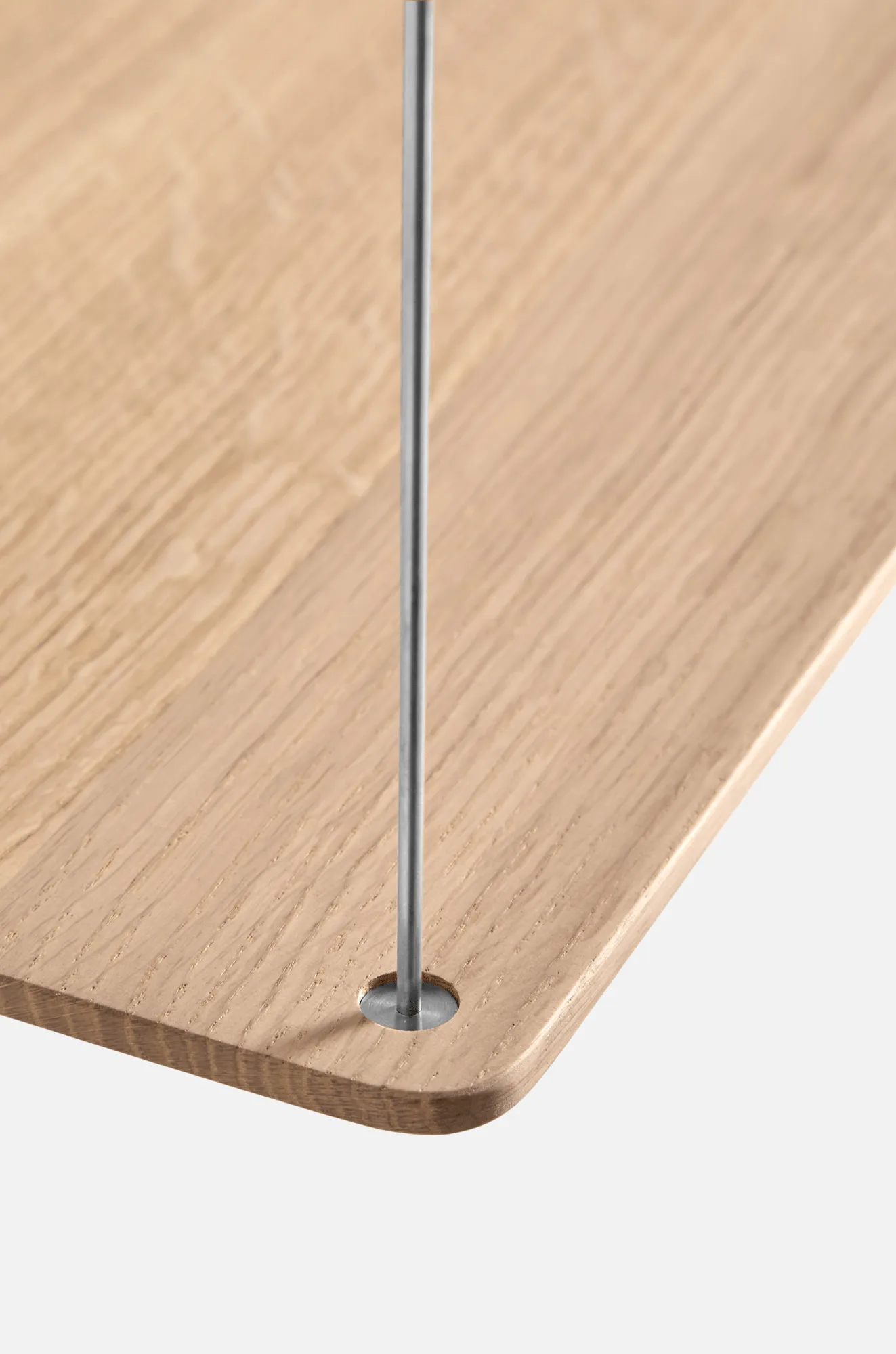 Stedge hylde, Hvidpigmenteret eg-børstet stål, 80 cm, 2 hylder Woud
