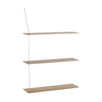 Stedge hylde - Hvidpigmenteret eg-børstet stål, 80 cm, 3 hylder - Woud