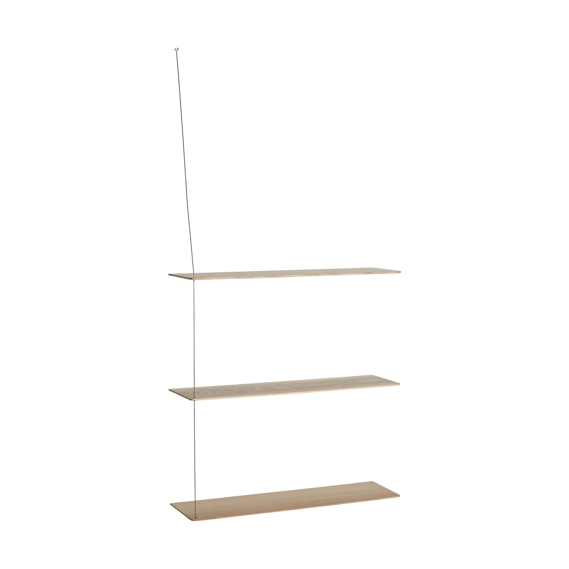 Stedge hylde, Hvidpigmenteret eg-børstet stål, 80 cm, 3 hylder Woud