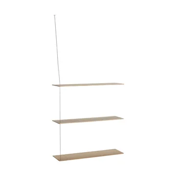 Stedge hylde - Hvidpigmenteret eg-børstet stål, 80 cm, 3 hylder - Woud