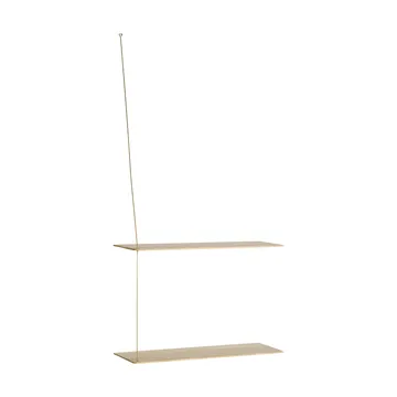 Stedge hylde - Hvidpigmenteret eg-messing, 60 cm, 2 hylder - Woud