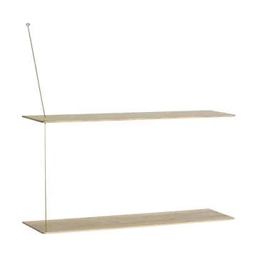 Stedge hylde - Hvidpigmenteret eg-messing, 80 cm, 2 hylder - Woud