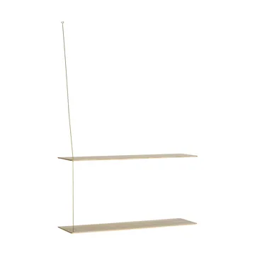 Stedge hylde - Hvidpigmenteret eg-messing, 80 cm, 2 hylder - Woud