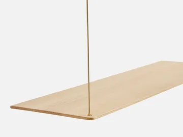 Stedge hylde - Hvidpigmenteret eg-messing, 80 cm, 2 hylder - Woud