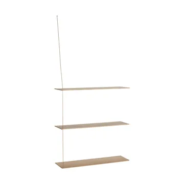 Stedge hylde - Hvidpigmenteret eg-messing, 80 cm, 3 hylder - Woud