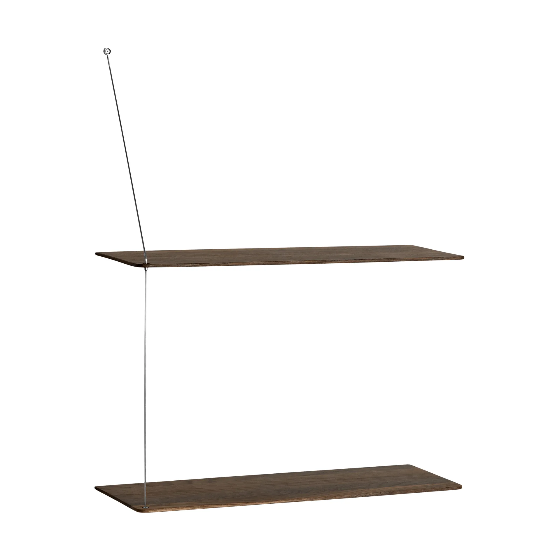 Stedge hylde, Røget eg-børstet stål, 60 cm, 2 hylder Woud