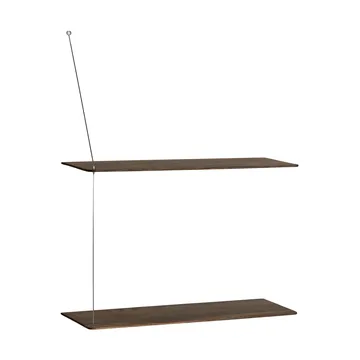 Stedge hylde - Røget eg-børstet stål, 60 cm, 2 hylder - Woud