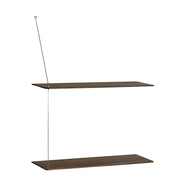 Stedge hylde - Røget eg-børstet stål, 60 cm, 2 hylder - Woud