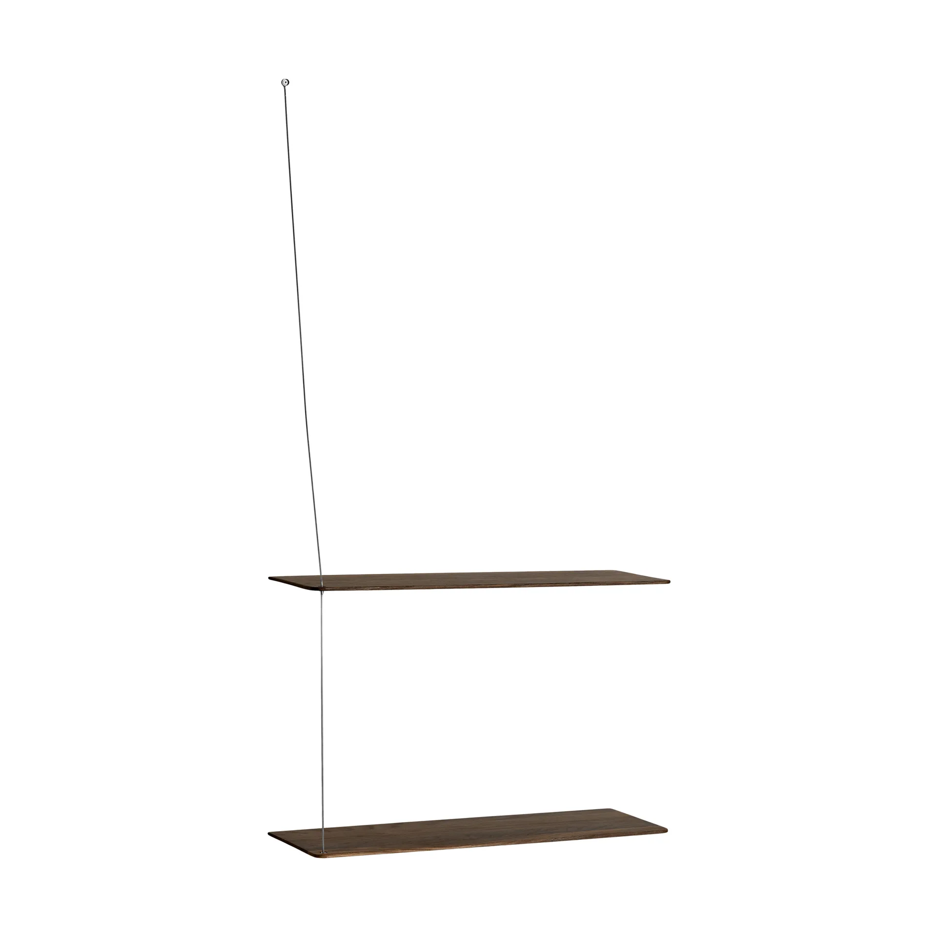Stedge hylde, Røget eg-børstet stål, 60 cm, 2 hylder Woud