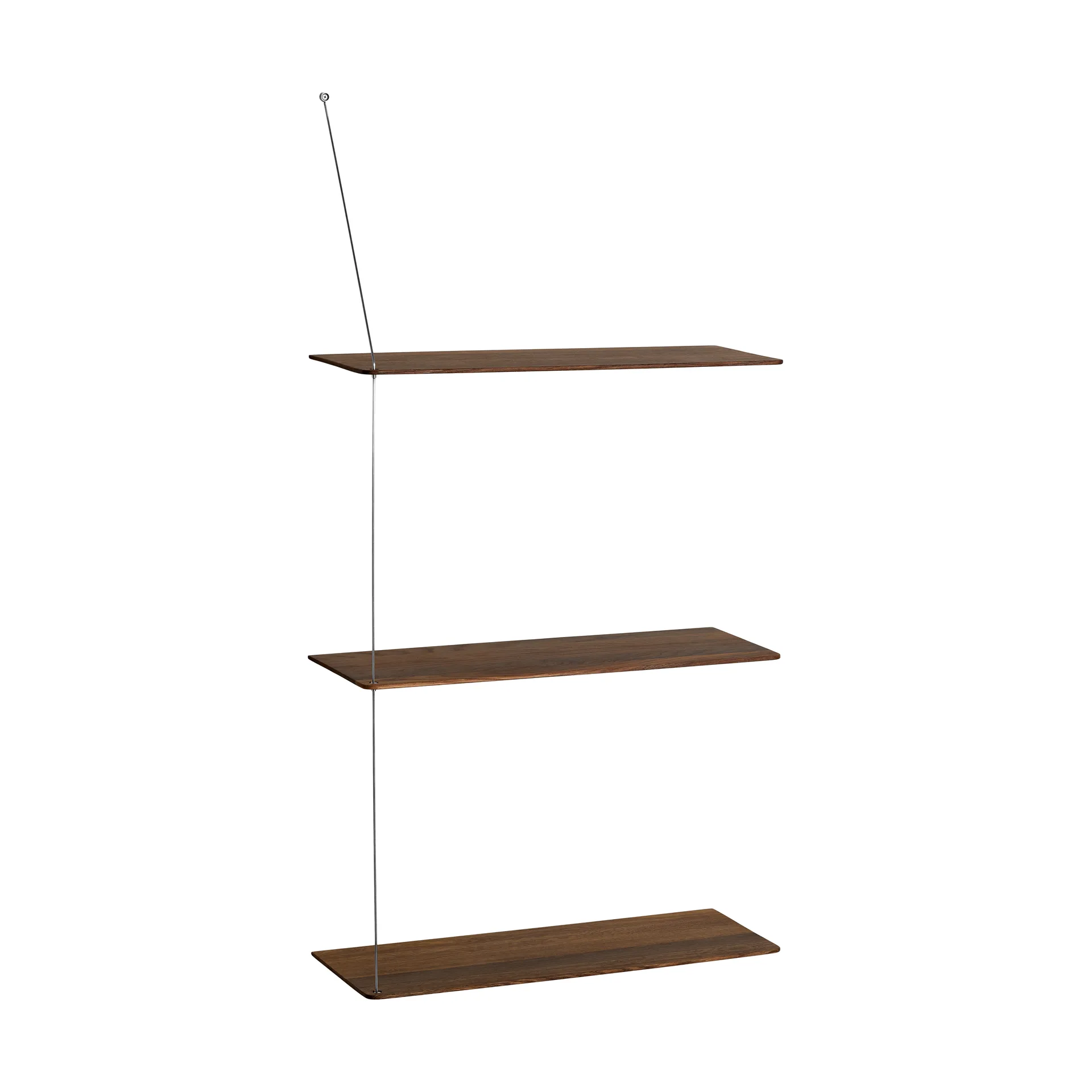 Stedge hylde, Røget eg-børstet stål, 60 cm, 3 hylder Woud