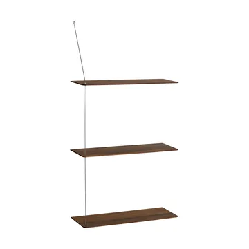 Stedge hylde - Røget eg-børstet stål, 60 cm, 3 hylder - Woud