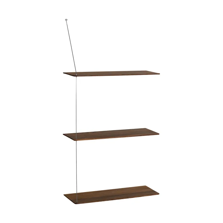 Stedge hylde - Røget eg-børstet stål, 60 cm, 3 hylder - Woud