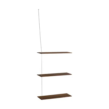 Stedge hylde - Røget eg-børstet stål, 60 cm, 3 hylder - Woud