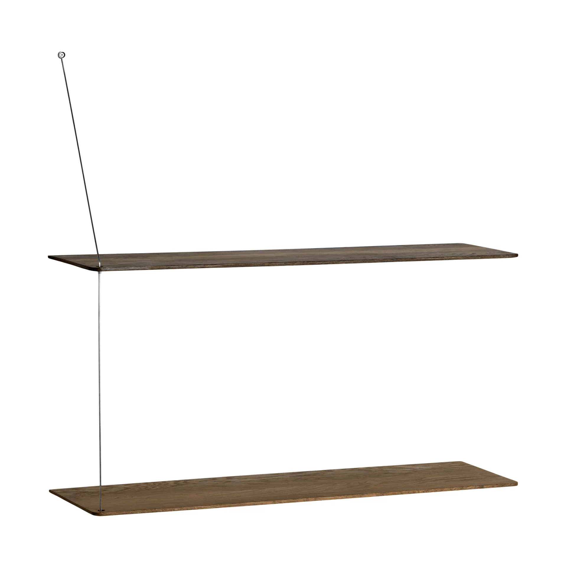 Stedge hylde, Røget eg-børstet stål, 80 cm, 2 hylder Woud