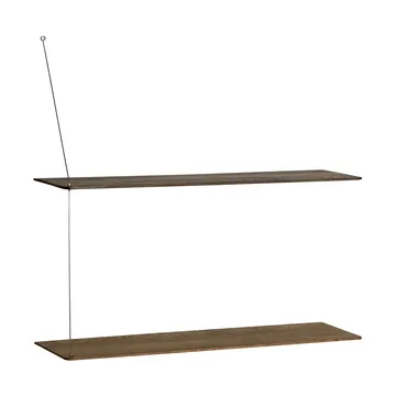 Stedge hylde - Røget eg-børstet stål, 80 cm, 2 hylder - Woud