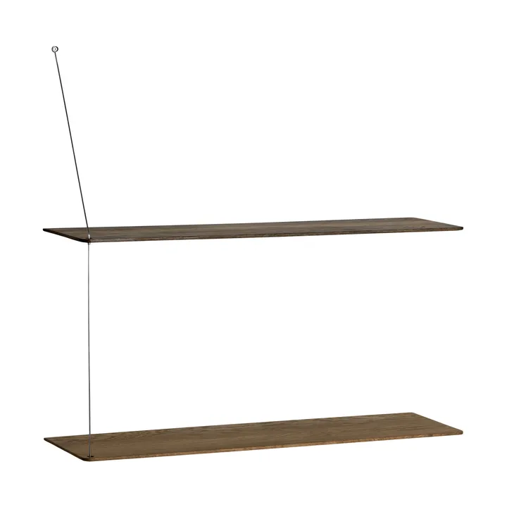 Stedge hylde - Røget eg-børstet stål, 80 cm, 2 hylder - Woud