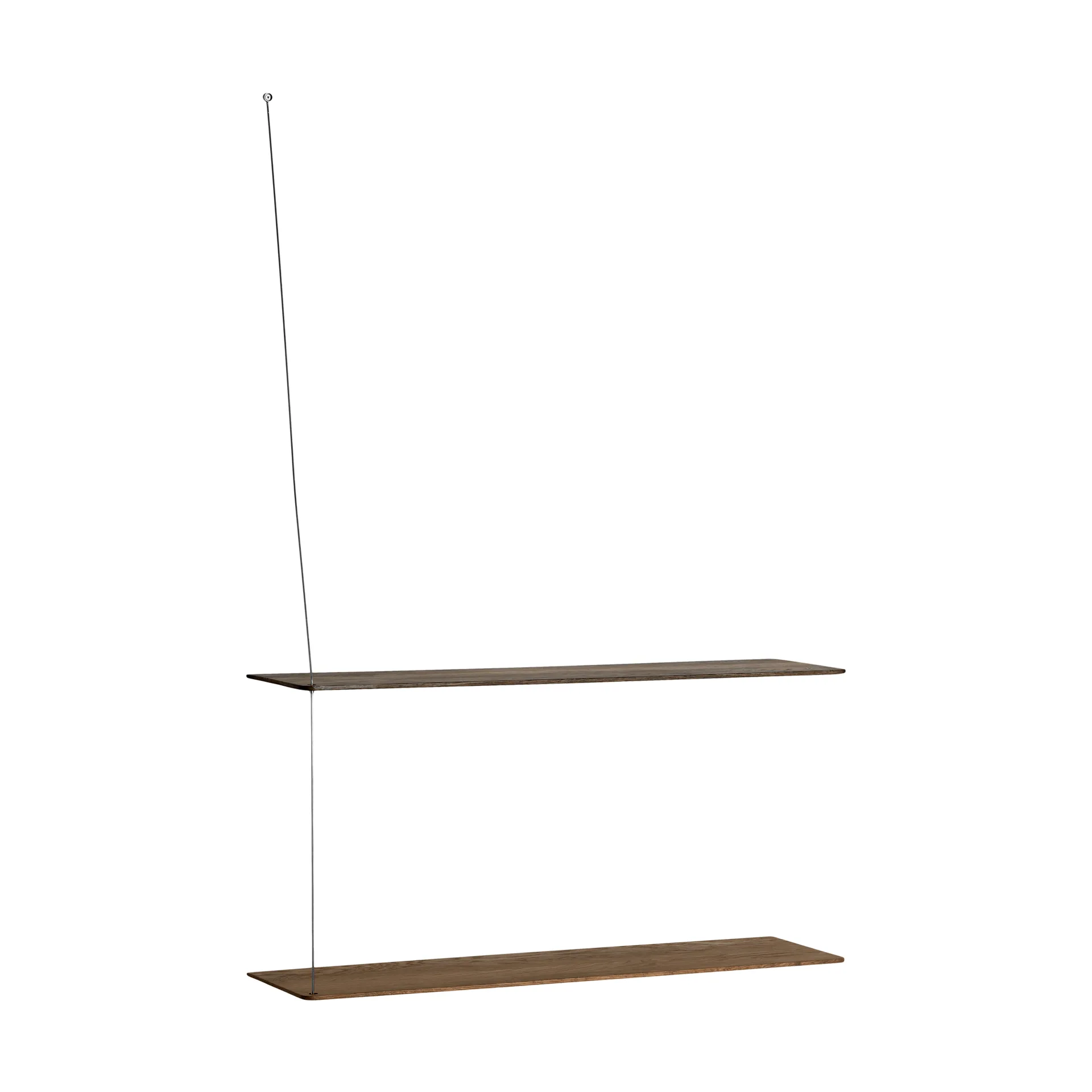 Stedge hylde, Røget eg-børstet stål, 80 cm, 2 hylder Woud