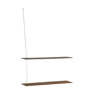 Stedge hylde - Røget eg-børstet stål, 80 cm, 2 hylder - Woud
