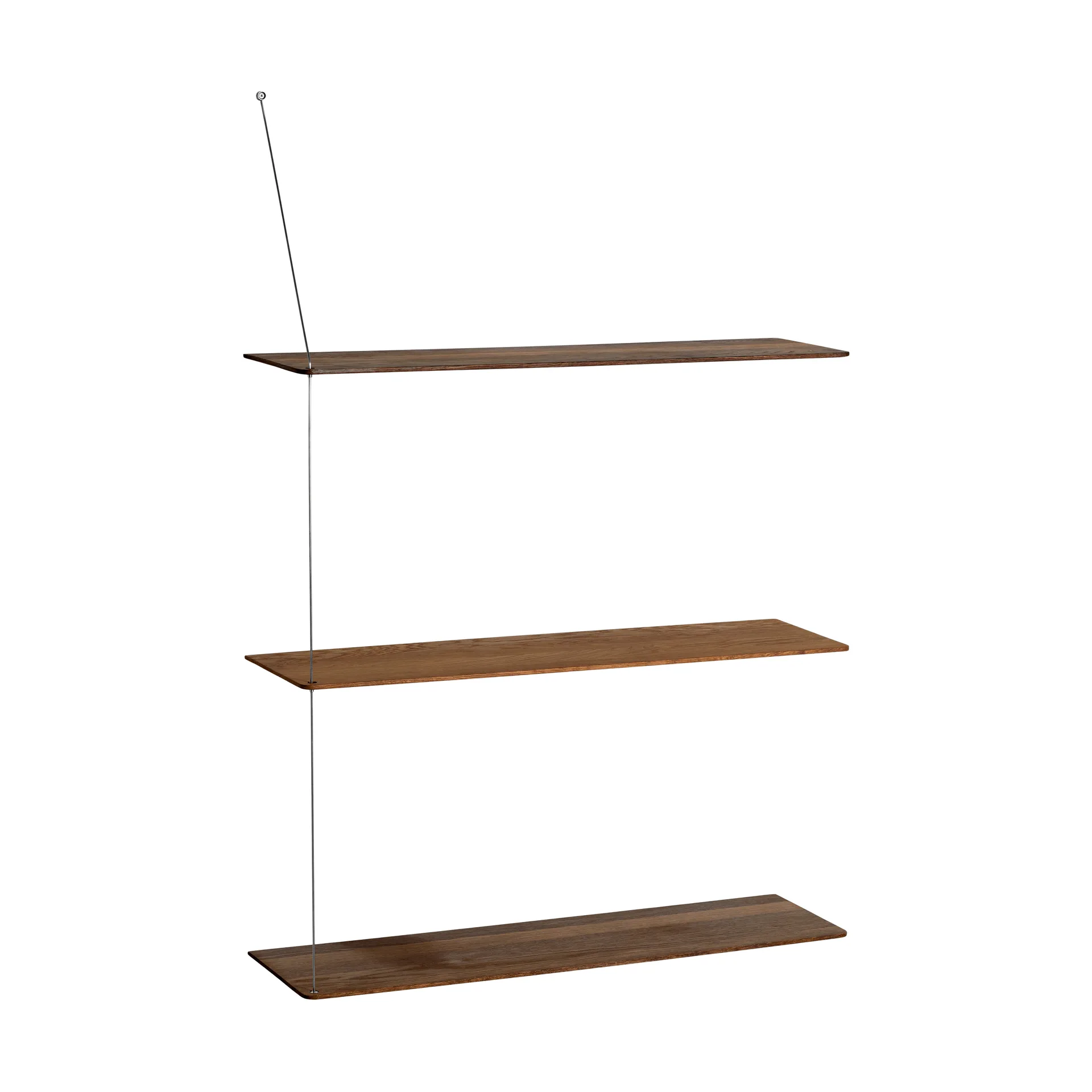 Stedge hylde, Røget eg-børstet stål, 80 cm, 3 hylder Woud