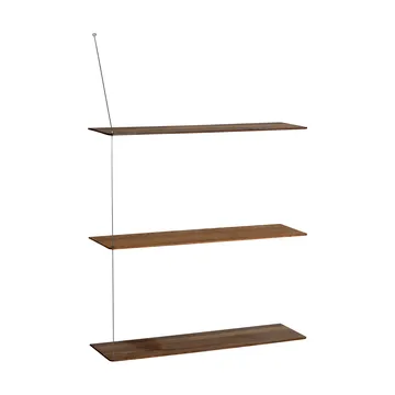 Stedge hylde - Røget eg-børstet stål, 80 cm, 3 hylder - Woud