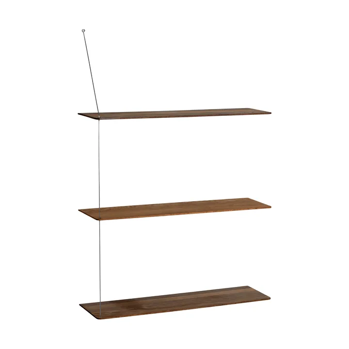 Stedge hylde - Røget eg-børstet stål, 80 cm, 3 hylder - Woud