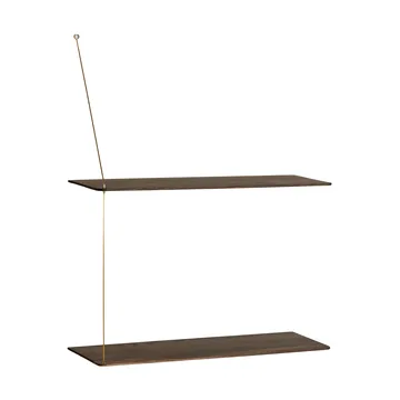 Stedge hylde - Røget eg-messing, 60 cm, 2 hylder - Woud