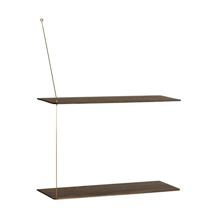 Stedge hylde - Røget eg-messing, 60 cm, 2 hylder - Woud