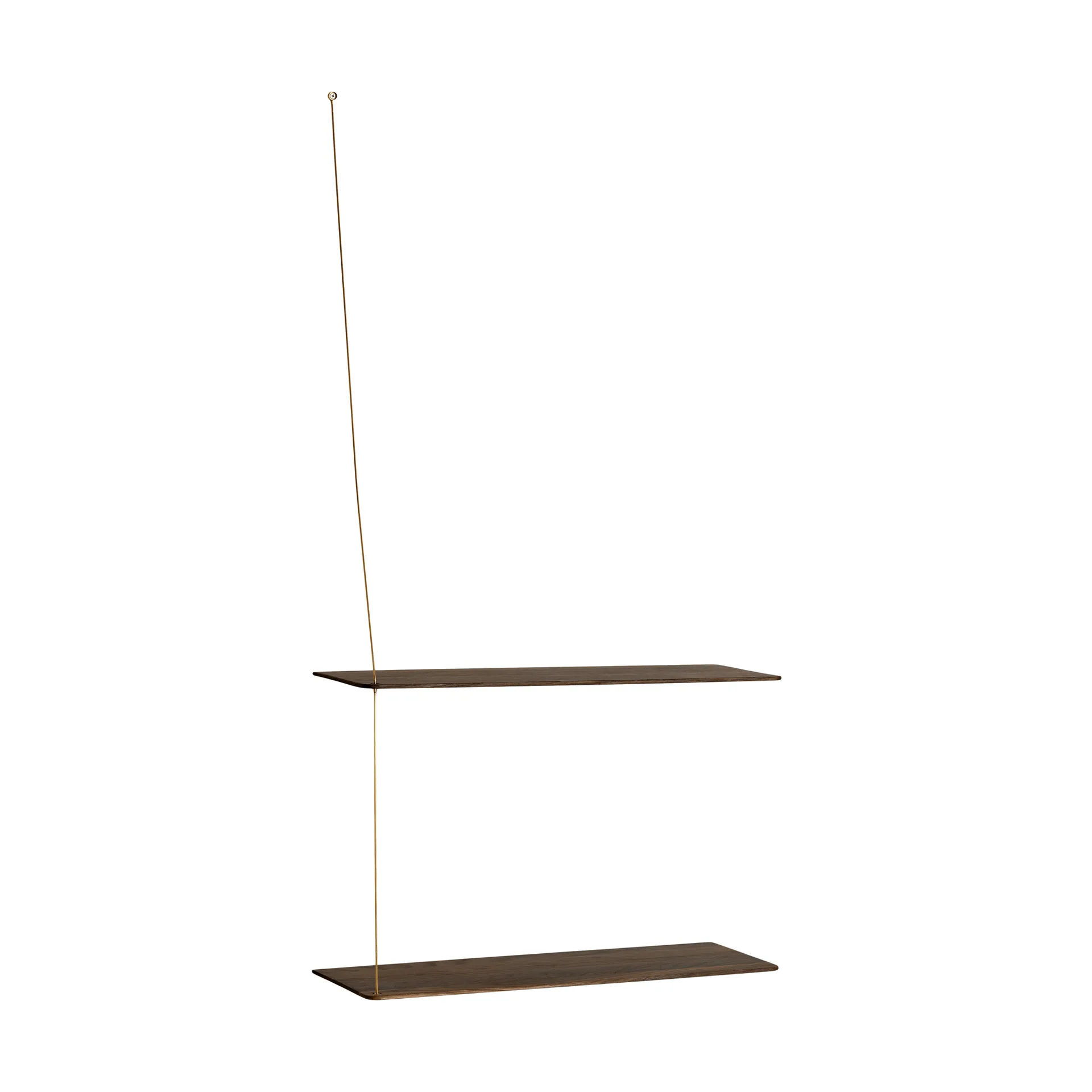 Stedge hylde, Røget eg-messing, 60 cm, 2 hylder Woud