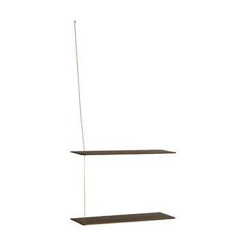 Stedge hylde - Røget eg-messing, 60 cm, 2 hylder - Woud