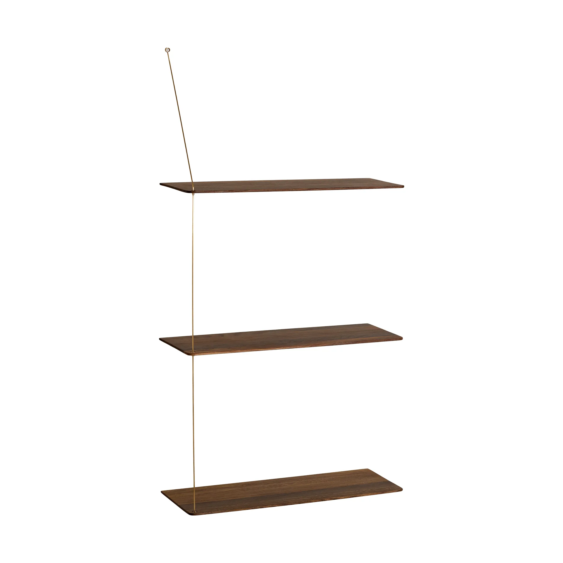 Stedge hylde, Røget eg-messing, 60 cm, 3 hylder Woud