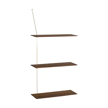 Stedge hylde - Røget eg-messing, 60 cm, 3 hylder - Woud
