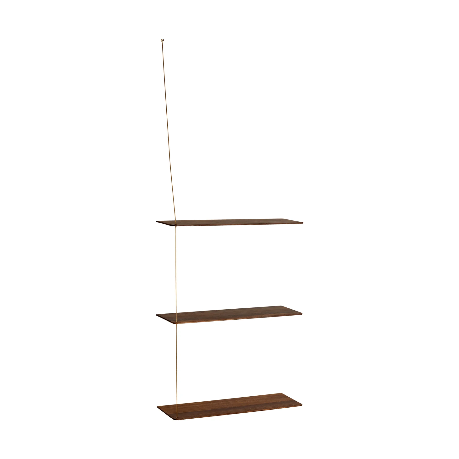 Stedge hylde, Røget eg-messing, 60 cm, 3 hylder Woud
