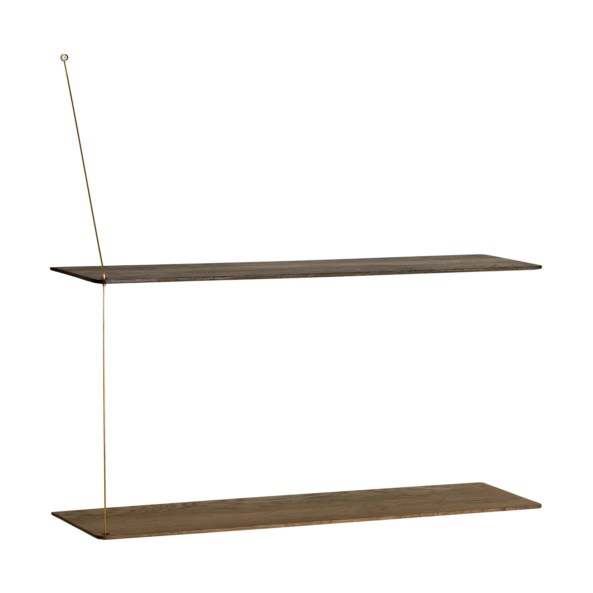 Stedge hylde, Røget eg-messing, 80 cm, 2 hylder Woud