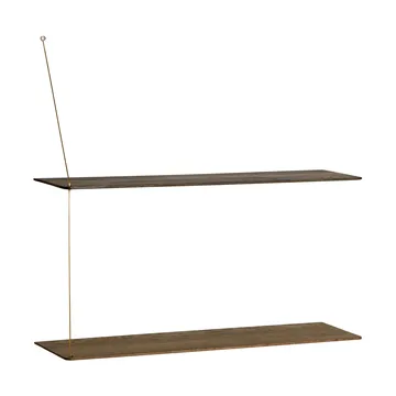 Stedge hylde - Røget eg-messing, 80 cm, 2 hylder - Woud