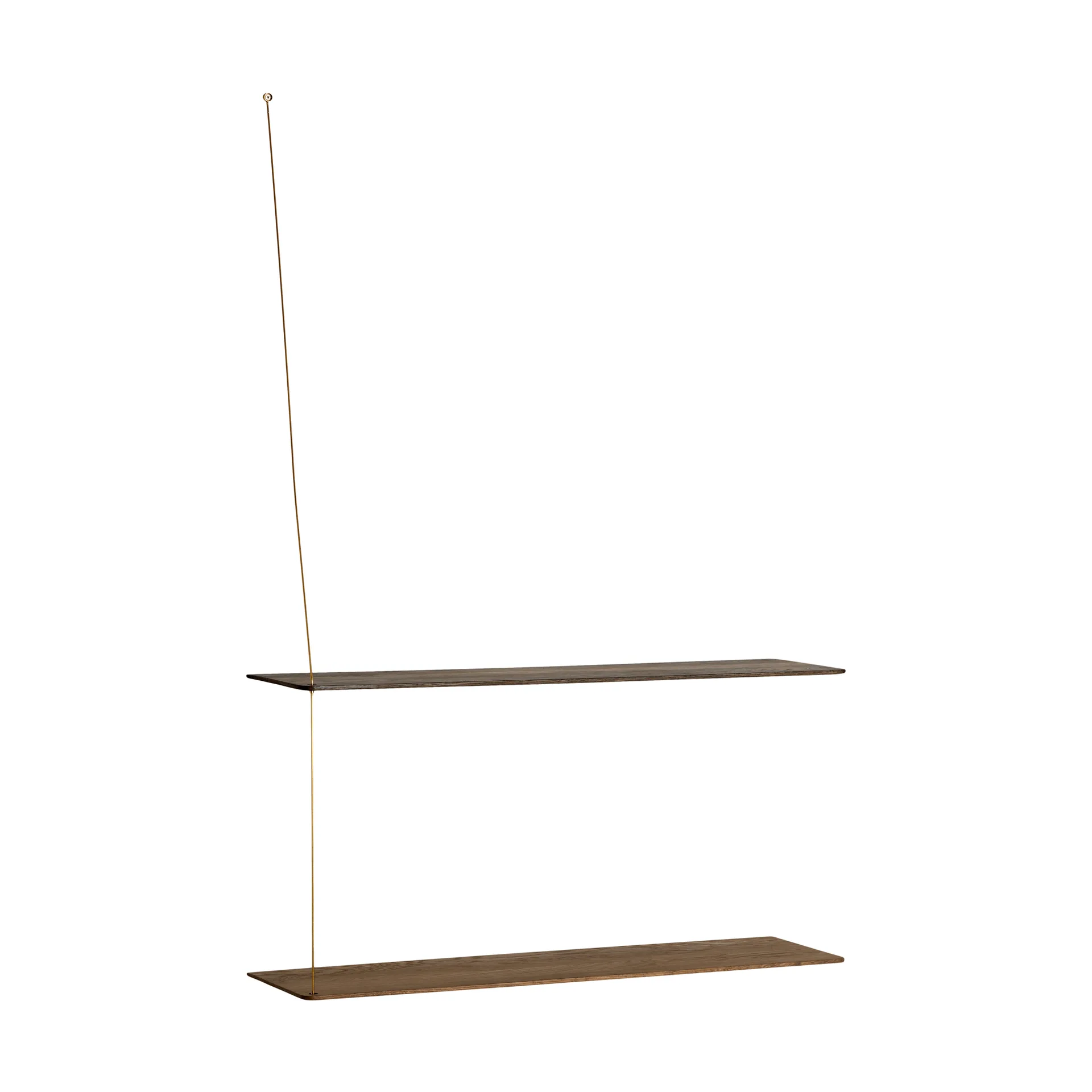 Stedge hylde, Røget eg-messing, 80 cm, 2 hylder Woud