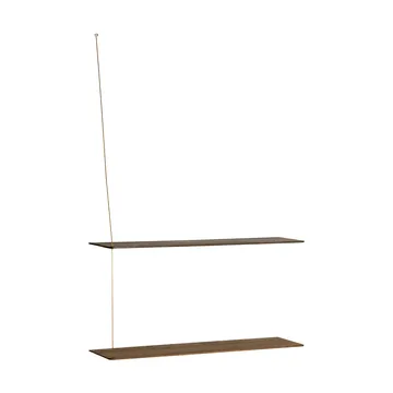 Stedge hylde - Røget eg-messing, 80 cm, 2 hylder - Woud