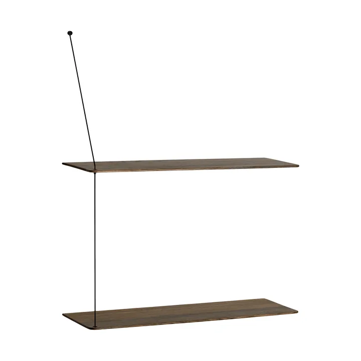 Stedge hylde - Røget eg-sort, 2 hylder, 60 cm - Woud