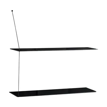 Stedge hylde - Sort eg, 80 cm, 2 hylder - Woud