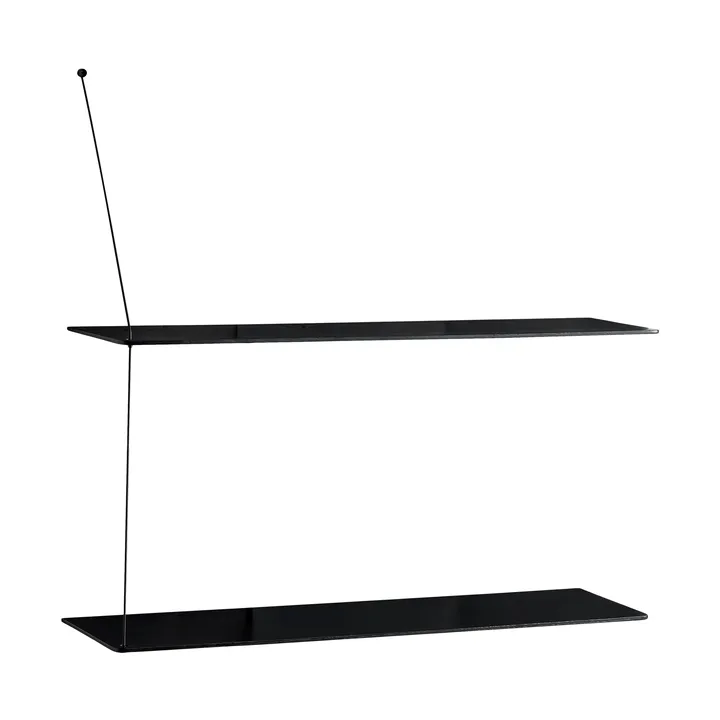 Stedge hylde - Sort eg, 80 cm, 2 hylder - Woud