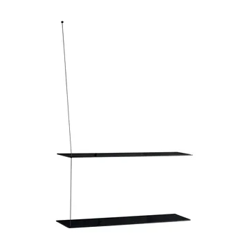 Stedge hylde - Sort eg, 80 cm, 2 hylder - Woud