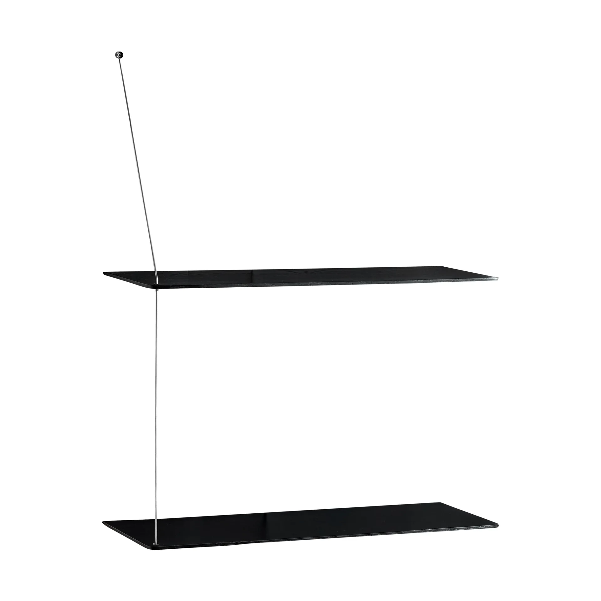 Stedge hylde, Sort eg-børstet stål, 60 cm, 2 hylder Woud