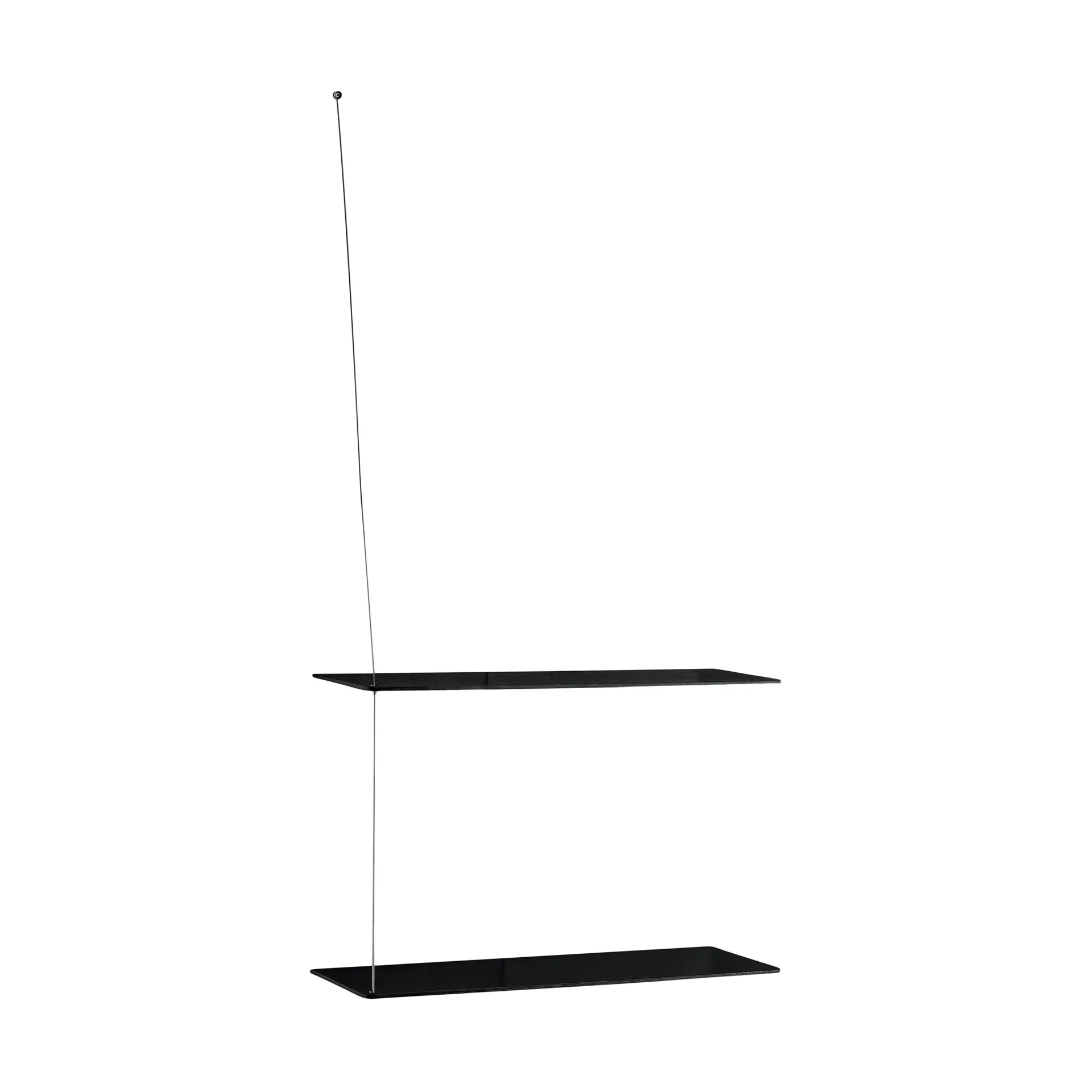 Stedge hylde, Sort eg-børstet stål, 60 cm, 2 hylder Woud