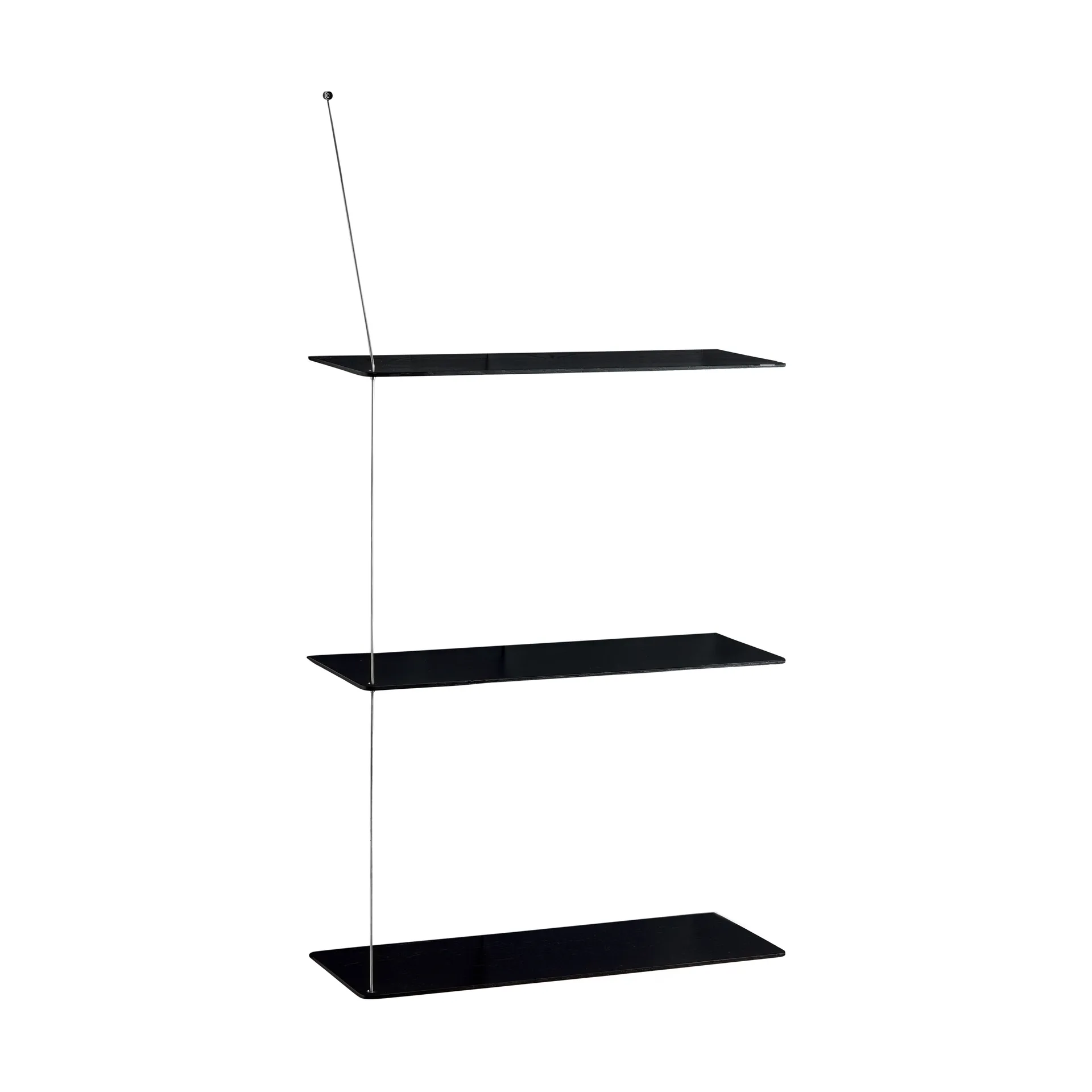 Stedge hylde, Sort eg-børstet stål, 60 cm, 3 hylder Woud