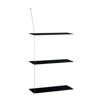 Stedge hylde - Sort eg-børstet stål, 60 cm, 3 hylder - Woud