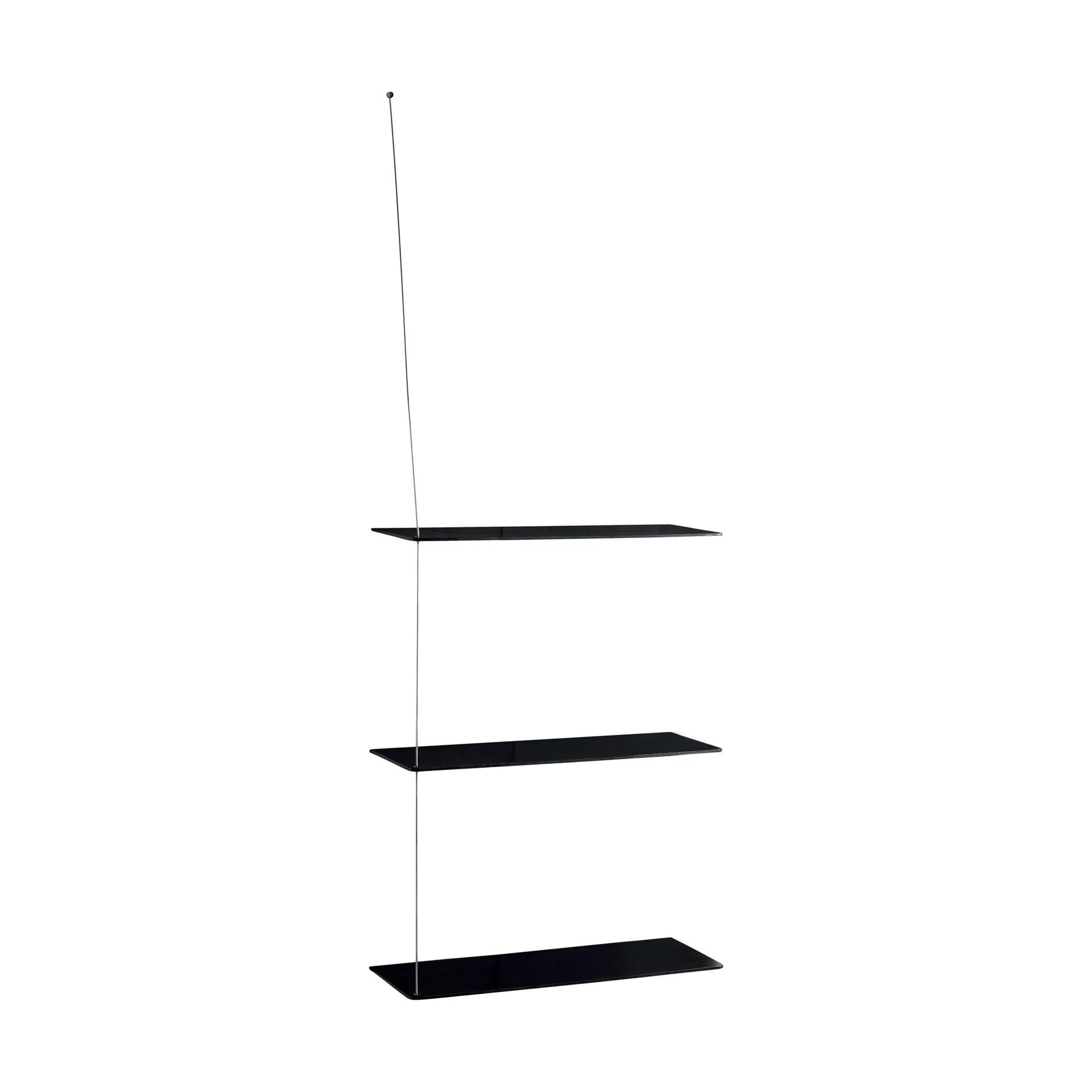 Stedge hylde, Sort eg-børstet stål, 60 cm, 3 hylder Woud