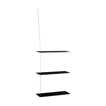 Stedge hylde - Sort eg-børstet stål, 60 cm, 3 hylder - Woud