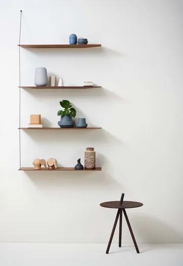 Stedge hylde - Sort eg-børstet stål, 60 cm, 3 hylder - Woud