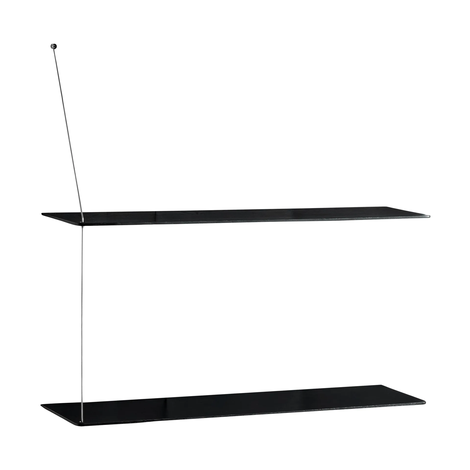 Stedge hylde, Sort eg-børstet stål, 80 cm, 2 hylder Woud